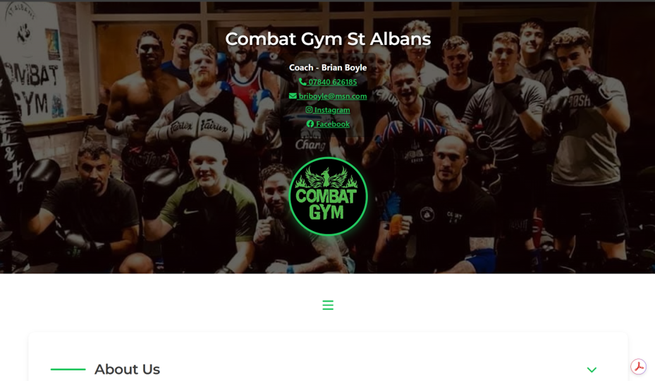 Combat Gym St Albans Website 🥊
