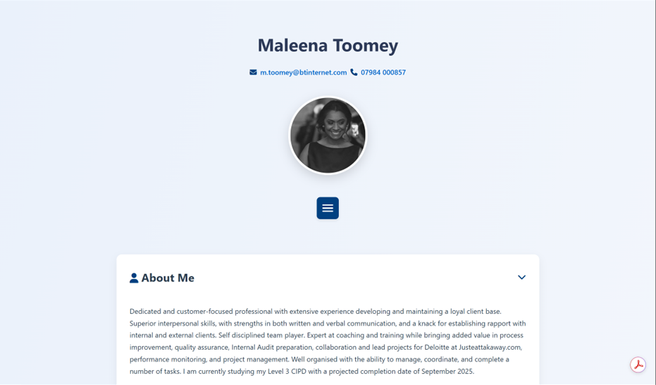 Maleena's Portfolio Website 👩‍💼
